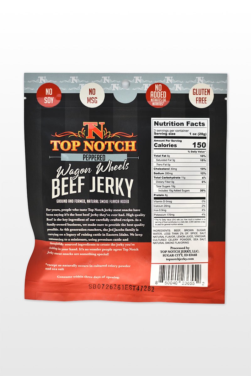 Peppered Wagon Wheels | Natural Beef Jerky