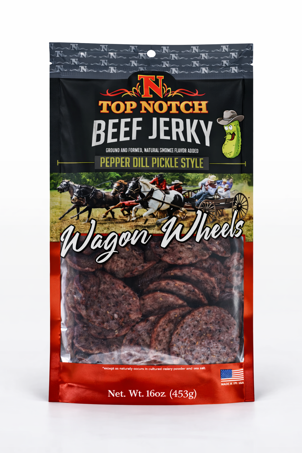 Pepper Dill Pickle Wagon Wheels | Natural Beef Jerky