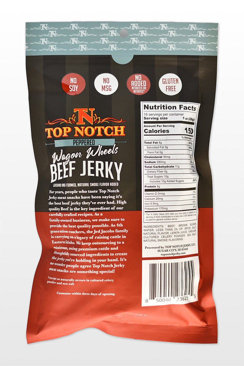 Peppered Wagon Wheels | Natural Beef Jerky