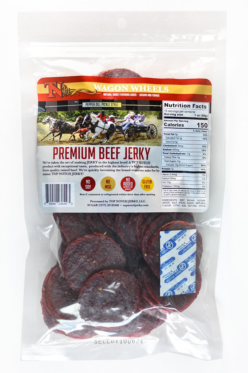 Pepper Dill Pickle Wagon Wheels | Natural Beef Jerky